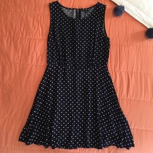 Navy Polka Dot Dress - Size XS